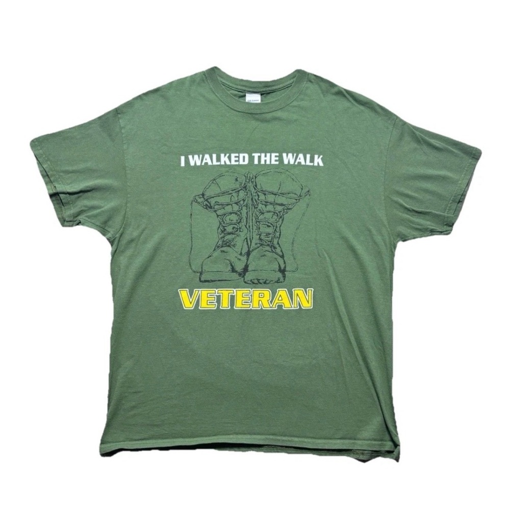 Vintage Look Gildan Veteran Military T Shirt XL Army USA Graphic‎ Green Tee - Picture 2 of 8